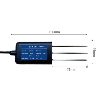 Έξυπνη Γεωργία 3 in1 NPK Νημό 3 Pin αισθητήρας με RS485 Modbus έξοδο και απόδοση