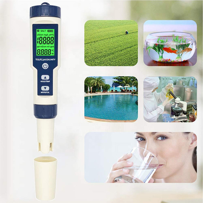 Δοκιμαστής πολυμετρικού pH 5 σε 1 TDS/EC/Salinity/TEMP με αντικαταστάσιμο ηλεκτρόδιο