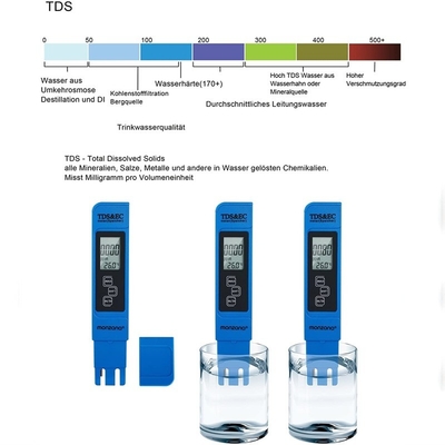 Ηλεκτρονική οθόνη LCD 3 σε 1 ATC θερμοκρασία TDS EC μέτρο φορητό για ενυδρείο πισίνα υδροπονική
