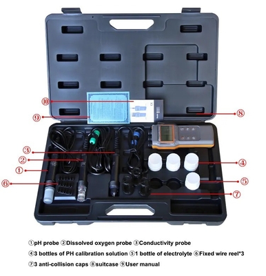 Συνδυασμός 5 σε 1 PH/COND./D.O/TEMP Μετρητή νερού για Aquaponic AZ86031 φορητή λίμνη ψαριών IP67